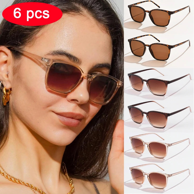 6pcs4pcs3pcs Square Small Sunglasse Rectangle Frame Purple Colorful Sun Glasses Female Y2K Retro Gradient Shades UV400 260206