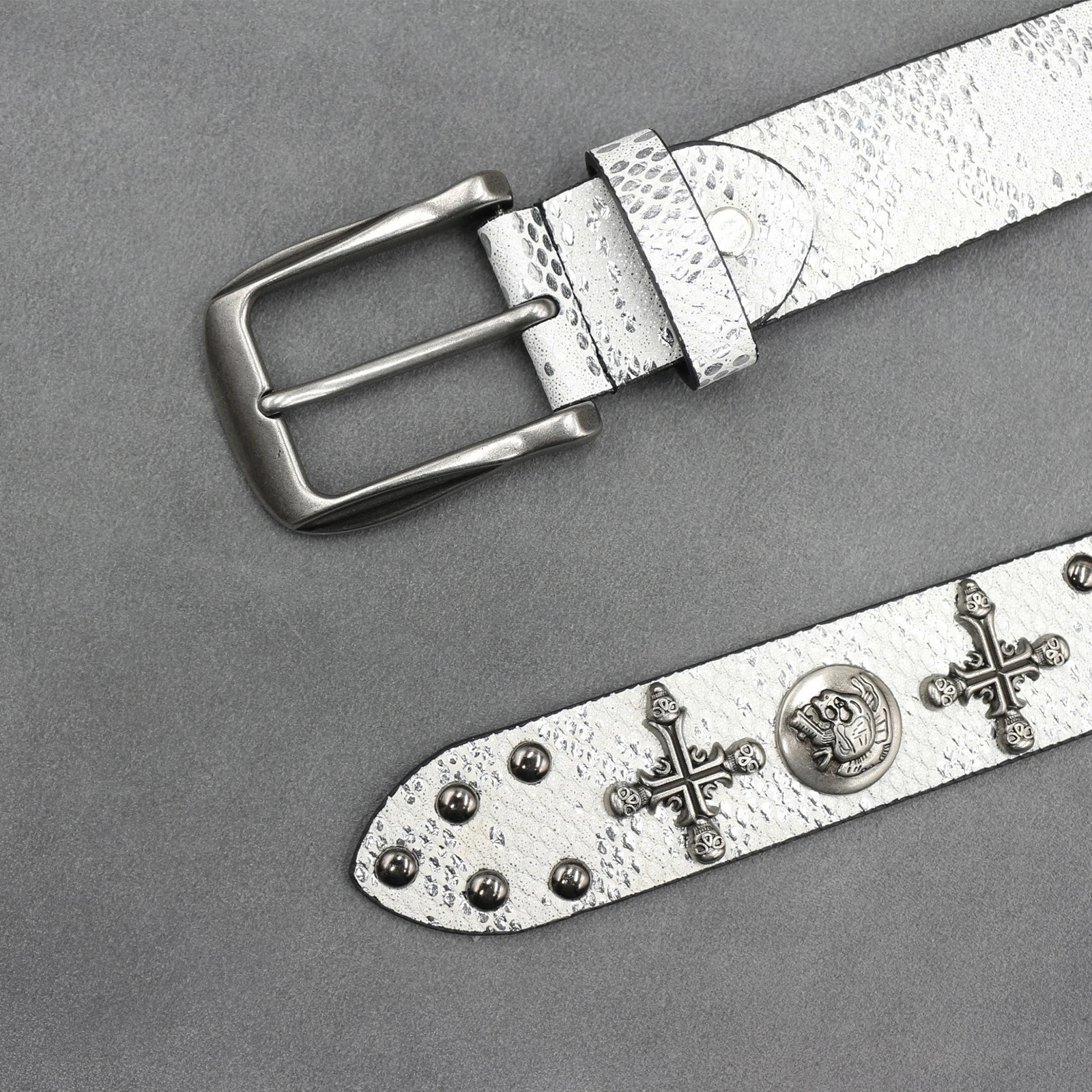 Y2K Punk Men Belt Leather Belt Male Cowboy Rock Rivet Black Strap Ceinture Homme Riem Jeans Studded Western Belt 260124