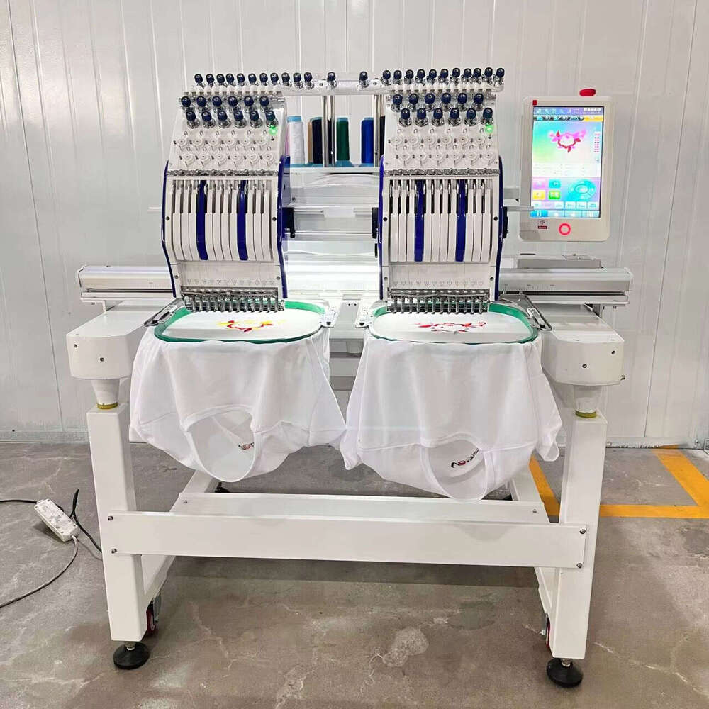 Professional Two Head Embroidery Machine for Personalized Baby Products 15 Needles Precise and Gentle Stitching for Soft Textile Items