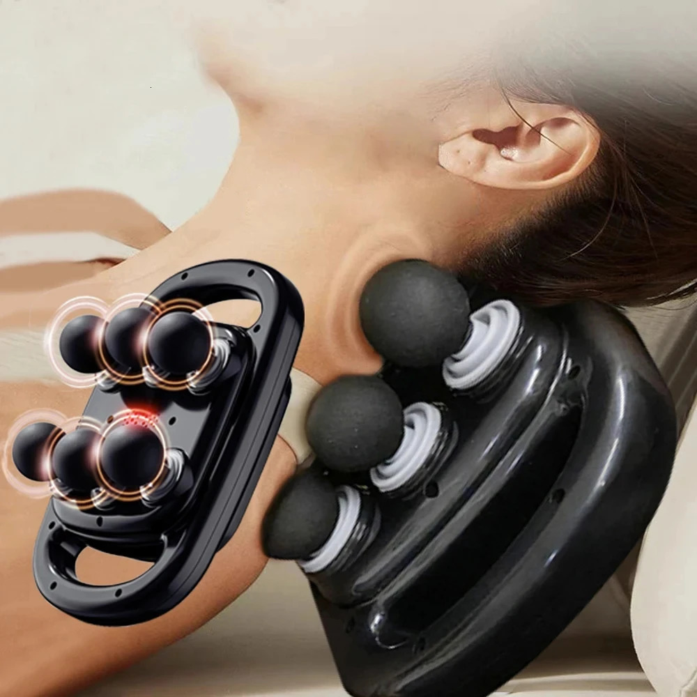 Six Heads High Frequency Neck Waist Massage Machine Neck Shoulder Professional Fascia Massage Gun Fascia Gun Muscle 260129