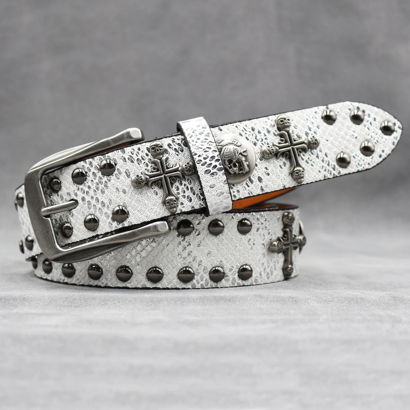Y2K Punk Men Belt Leather Belt Male Cowboy Rock Rivet Black Strap Ceinture Homme Riem Jeans Studded Western Belt 260124
