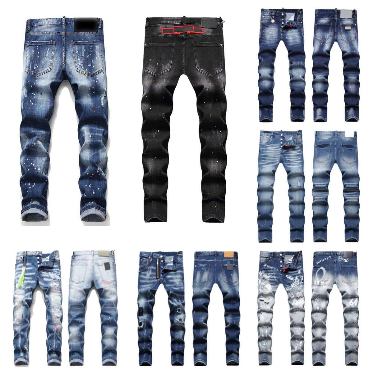 Jeans for mens pants mens designer jeans mens jeans slim fit elastic embroidery loose long womens jean pants panelled hip hop trousers designer jeans men