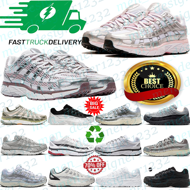 P6000 Casual Trainers Sneakers for Men Women Triple White Black Elemental Pink Cool Grey Smoke Metallic Silver Smoke Grey Platinum Purple Platinum Red