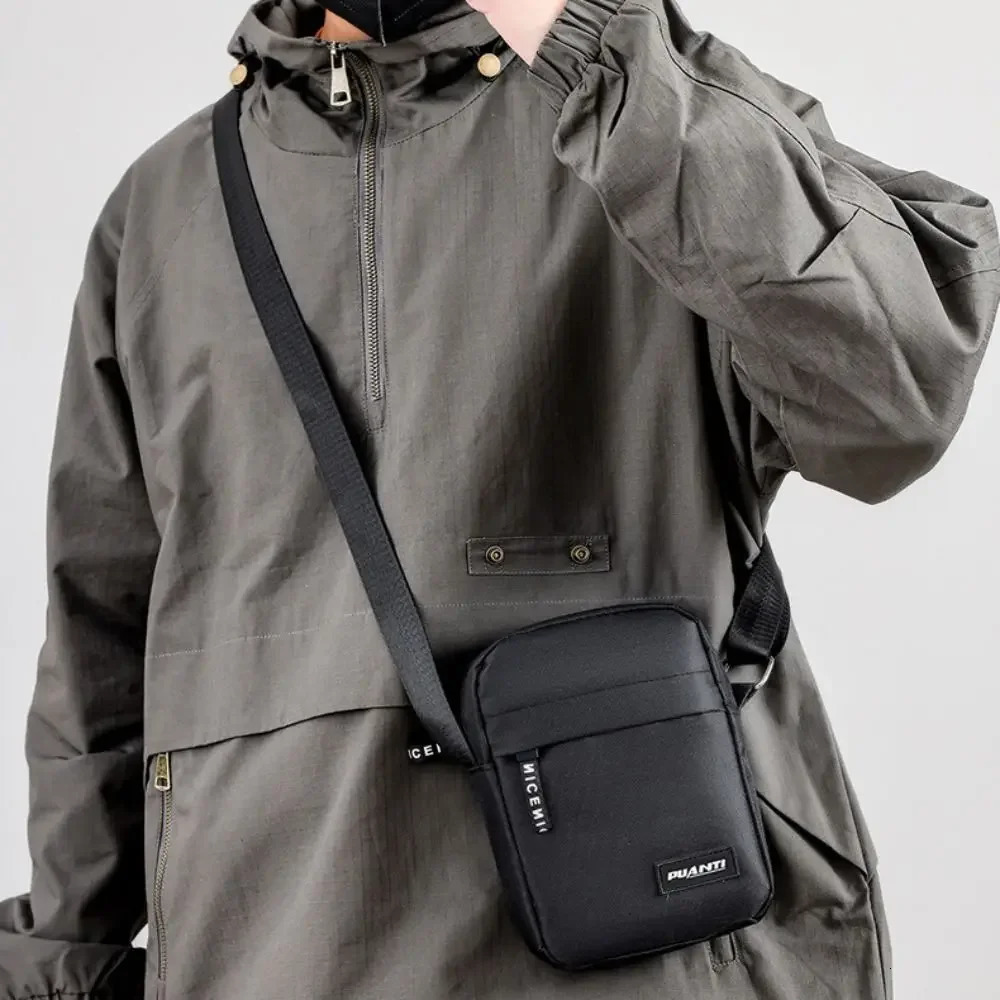 MultiFunction Mens Bag High Quality Nylon Man Messenger Crossbody Bags Fashion Casual Small Handbag Shoulder 260208