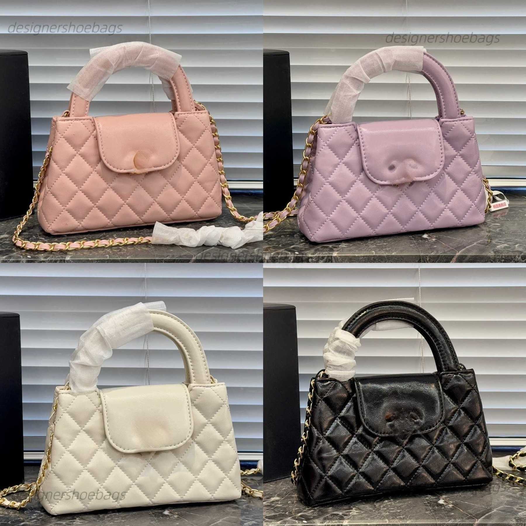 Evening Bags L P hot Enamel handle kel Cases Chain Bag Handbag CC Makeup Box Vanity BagTote Caviar Sheepskin Cosmetic Case Women Designer Crossbody Multiple colors AA