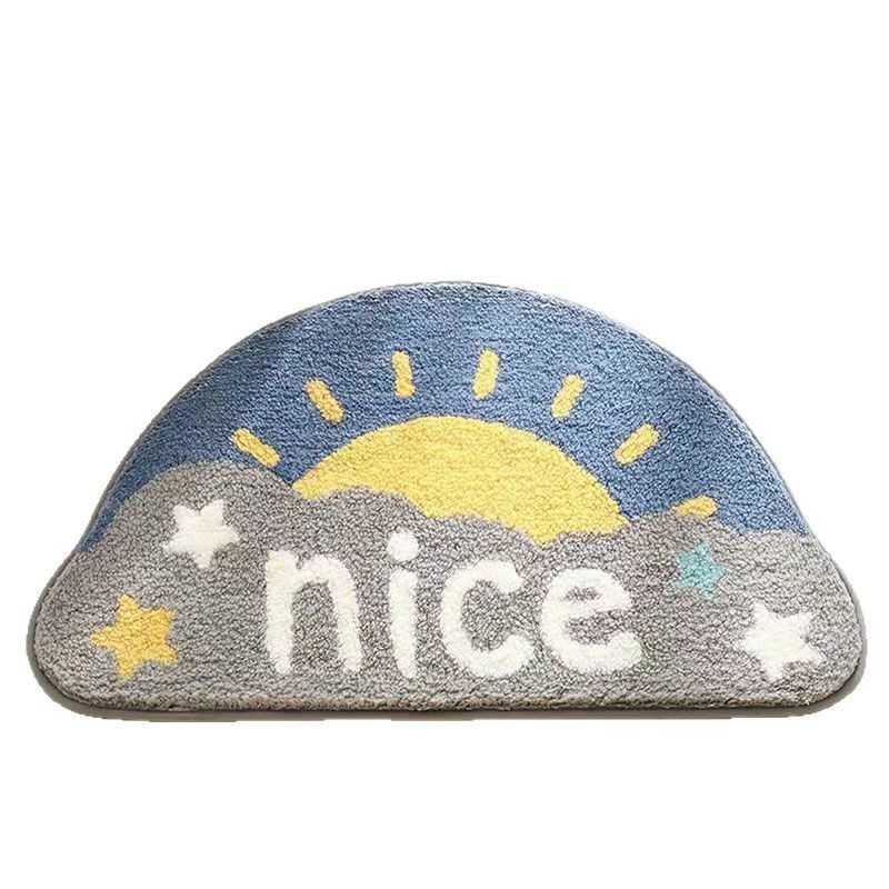 Cute Cartoon Anime Imitation Cashmere Absorbent Floor Mat Home Bathroom Entrance Non-Slip Doormat Dirt-Resistant Entryway Mat S260207