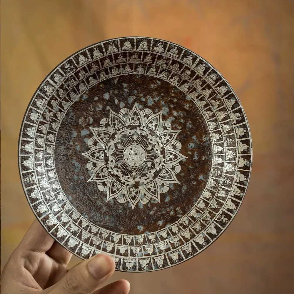 Dunhuang Thousand-Buddha Lotus Incense Burner Ceramics Stick Incense Stand Home Incense Tray for Indoor Aromatherapy C260209