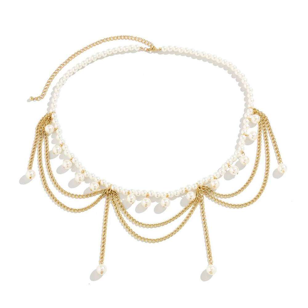 Ingemark Vintage Multiayer Imitation Pearl Waist Chain for Women Boho Tassel Belly Belt Sexy Body Jewelry Dress Accessories Gift X260209