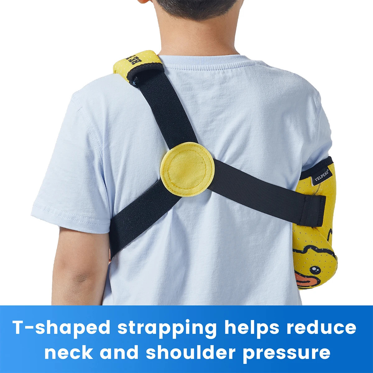 VELPEAU Kids Arm Sling Sponge Filled n Shoulder Immobilizer with Waist Strap Support Brace for Children Boys Girls 260202