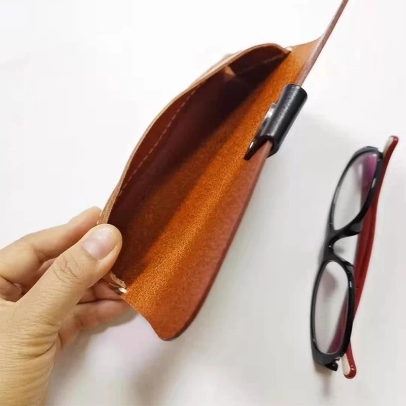 Cowhide Leather Bag Sunglasses Cases Reading Glasses Case Women Eyewear Accessories Storage Box Organizer Glasses Holder Pouch 260208