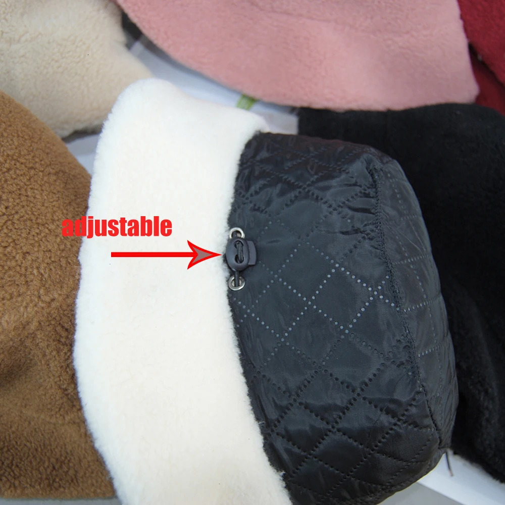 Shearling Sheepskin particles Hats Women Winter Warm Classic Caps High Quality Hat Ladies Fashion Bucket Cap 260202