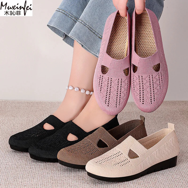 Womens Summer Shoes Breathable Flat with A Casual Womens Sneakers Comfortable Soft Sole Large Size 36-43 Shoes Clearance 260124