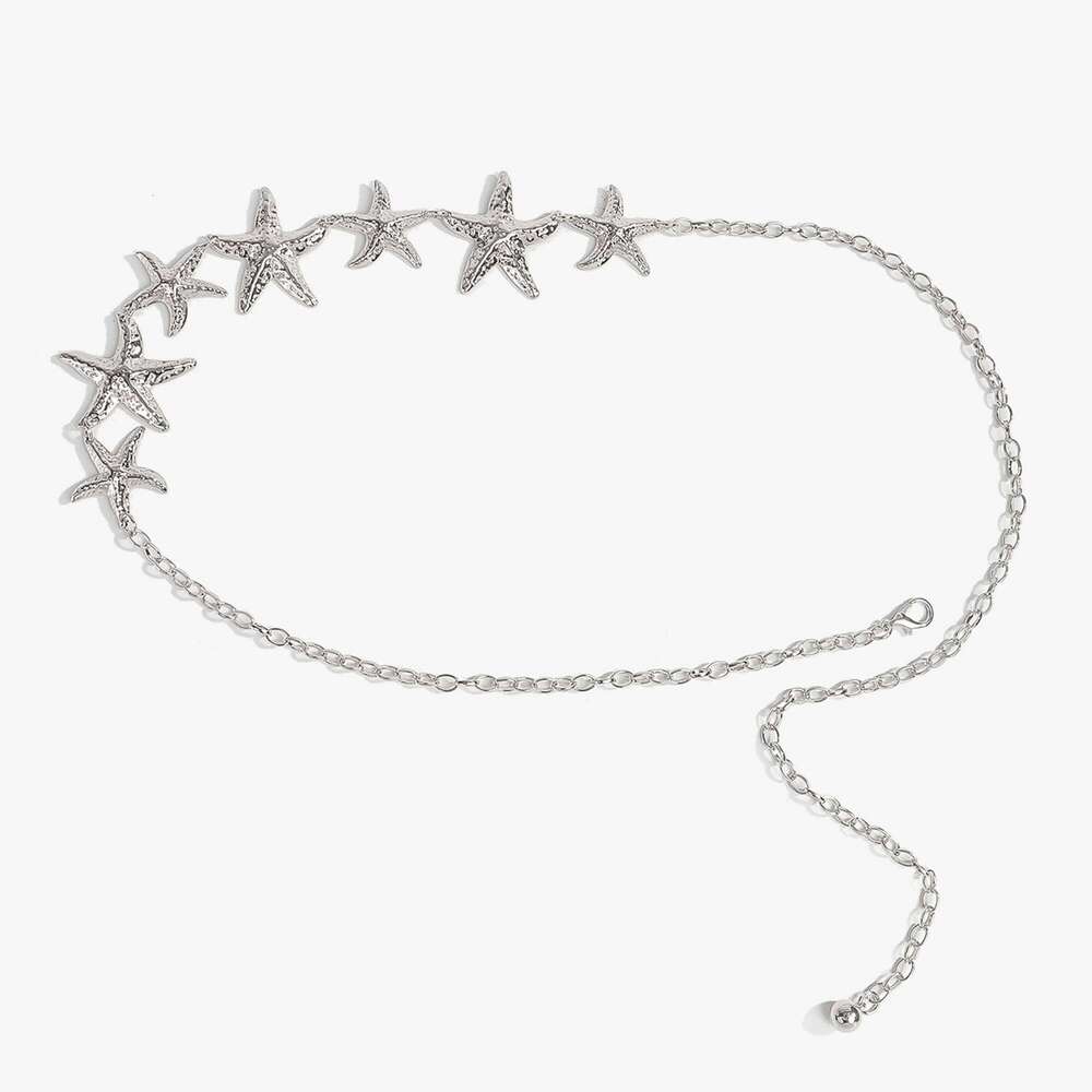 Ladies Metal Starfish Waist Summer Beach Body Sexy Fashion Decorative Dress Chain Accessory for Women X260209