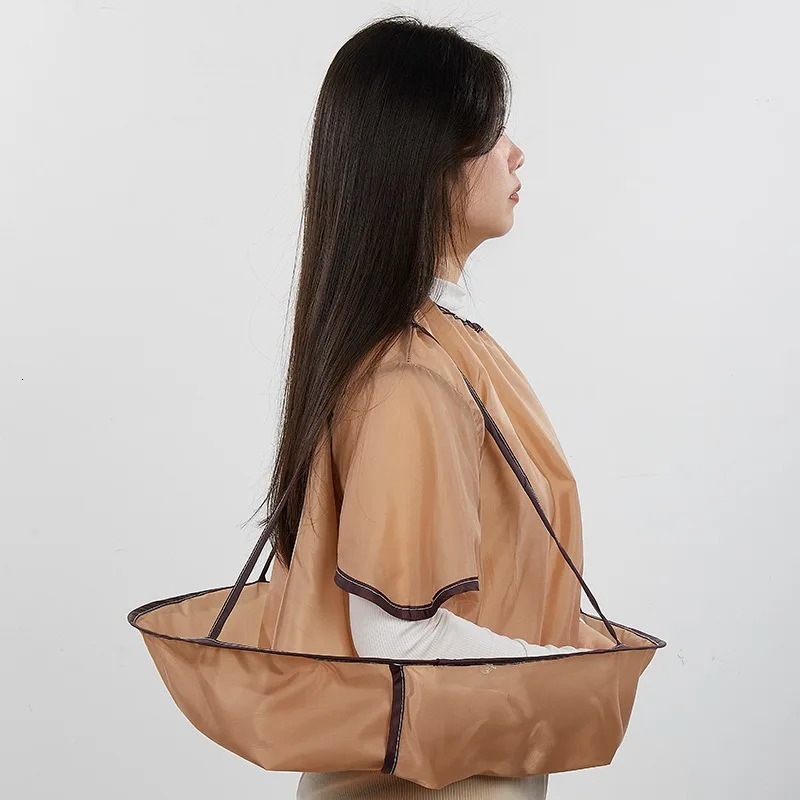 1PC Waterproof Adult Hair Cutting Cloak Foldable Umbrella Cape Salon Barber Home Hairdressing Cape Cover with Sleeve Styling 260203