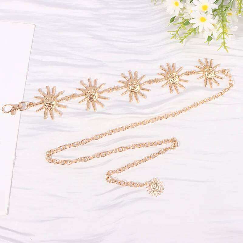 Gothic Metal Belt For Women Fashion Hight Sun Chain Jewelry Gift Wedding Sash Celestial Waist Chains Accessories X260209