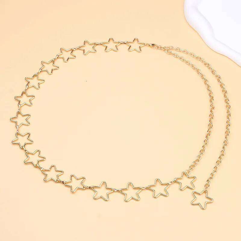 European and American Women's Hollow Star Decorative Body Simple Versatile Fashion Waist Chain for Jeans X260209