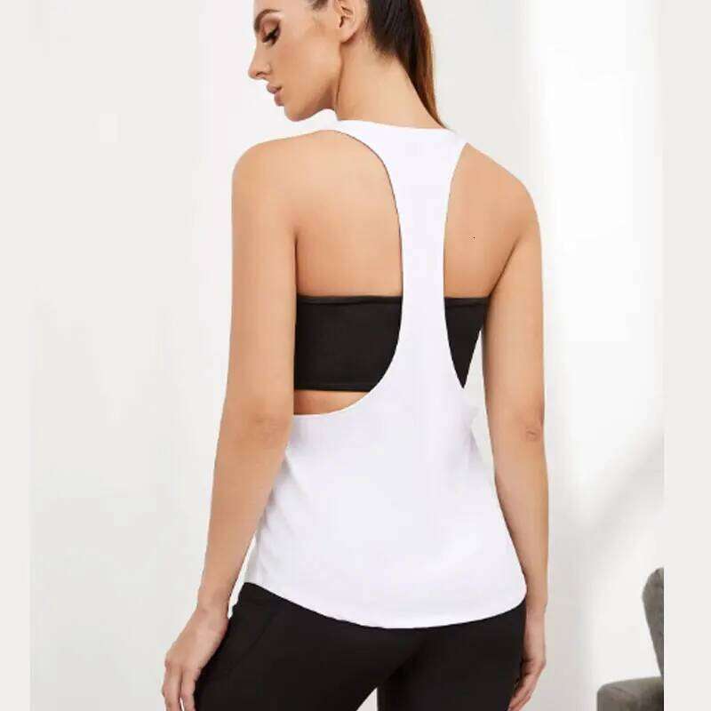 Women's Smock Fitness T-shaped Quick Drying Slim Sleeveless Running Sports Vest 26Y0209
