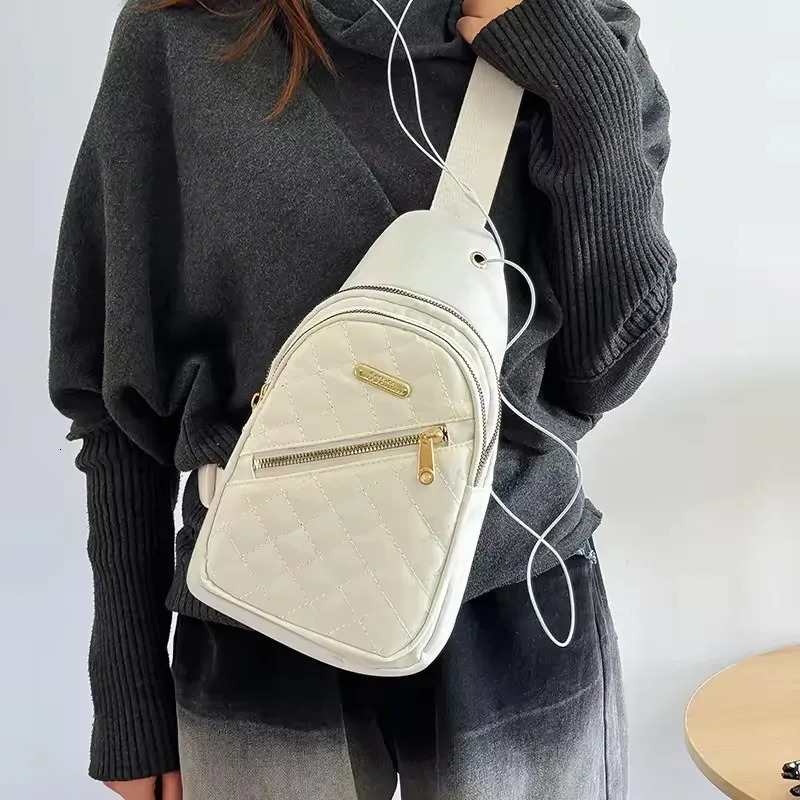 Minimalist LargeCapacity Womens Chest Bag MultiLayer Embroidered Front Backpack Casual Outdoor Crossbody for Girls 260208
