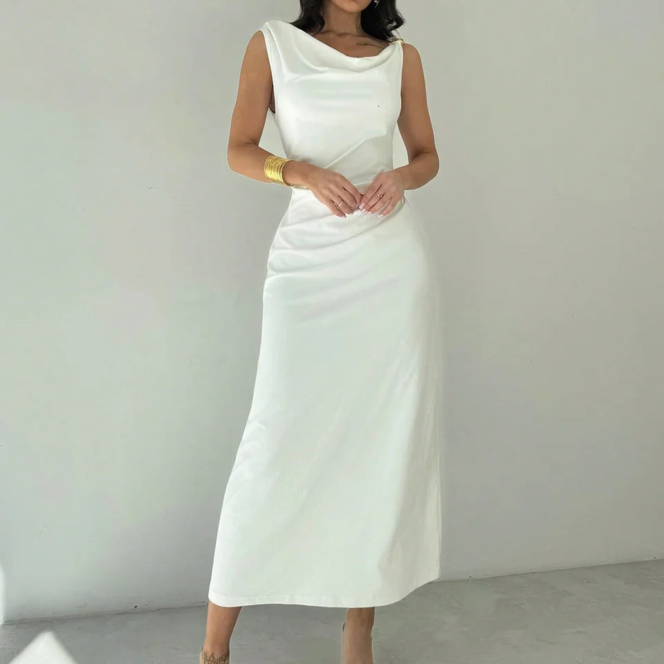 Elegant sleeveless slimming dress 2025 style womens summer slimming elegant and grand dress 260122