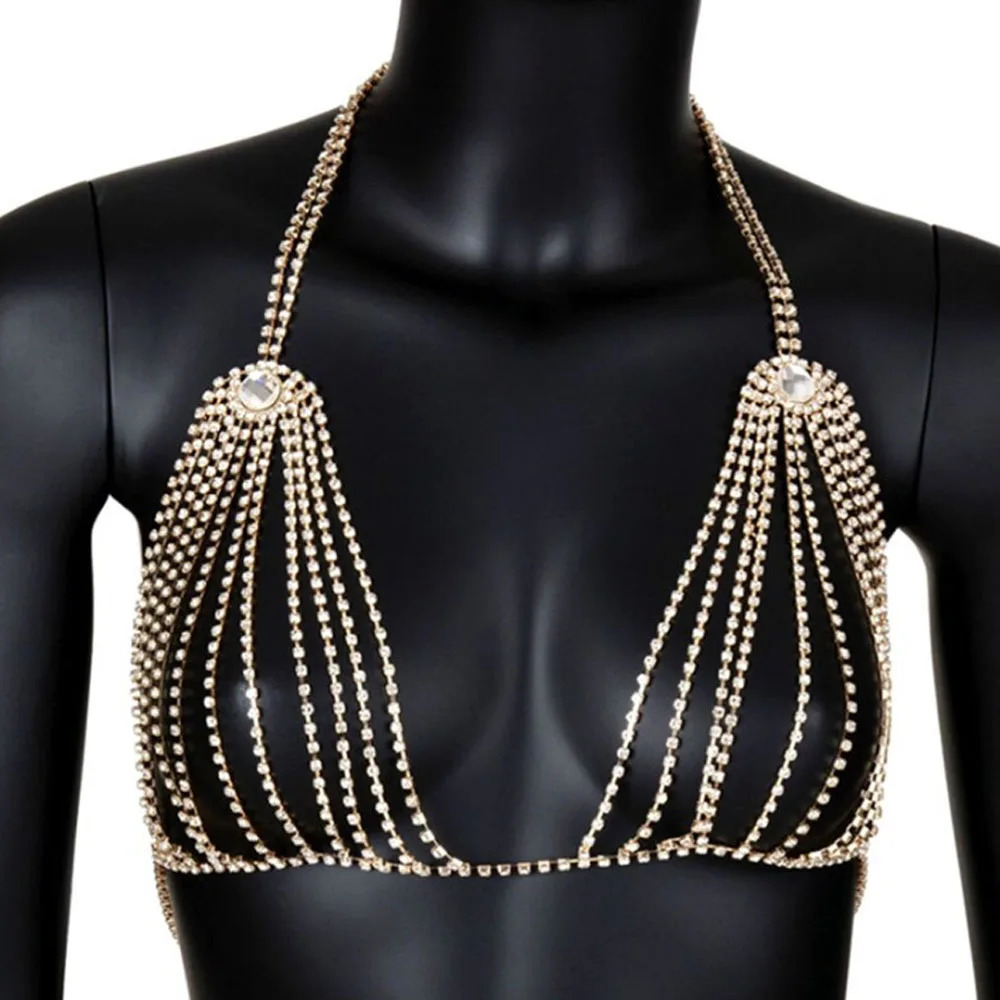 Stonefans Sexy Hollow Rhinestone Bra and Thong Panties for Women Charm Bikinis Crystal Body Chain Harness Underwear Jewelry Gift 260120