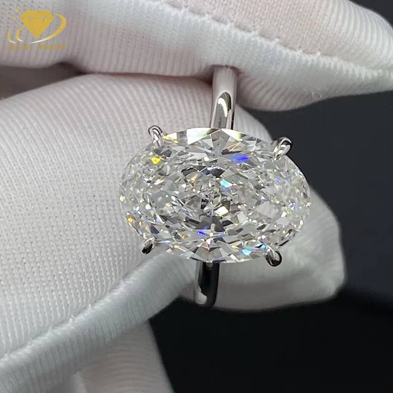 Custom Jewelry Wholesale Price Ring Lab Grown Diamond 18k Solid Gold Cvd Hpht Oval Diamond Engagement Rings for Women