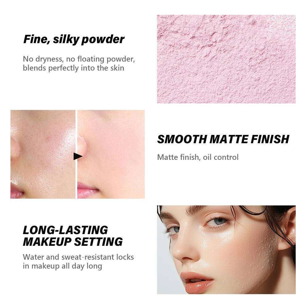 6.5g Loose Baking and Powder, Smooth Matte Finish, Blurring Effect, Even Skin Tone, Long-lasting Makeup Setting 4 Colors 26L0209