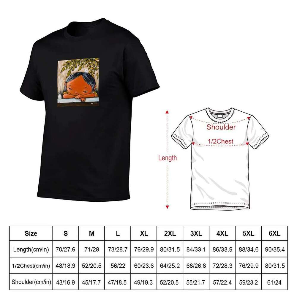 Introspective Girl T-Shirt graphic anime t shirts for man cotton soft T-shirt X260209