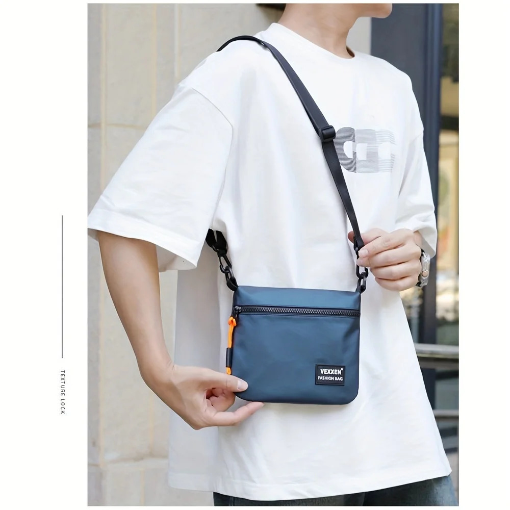 multilayer zipper unisex shoulder bag casual crossbody trendy mens backpack waterresistant 260208