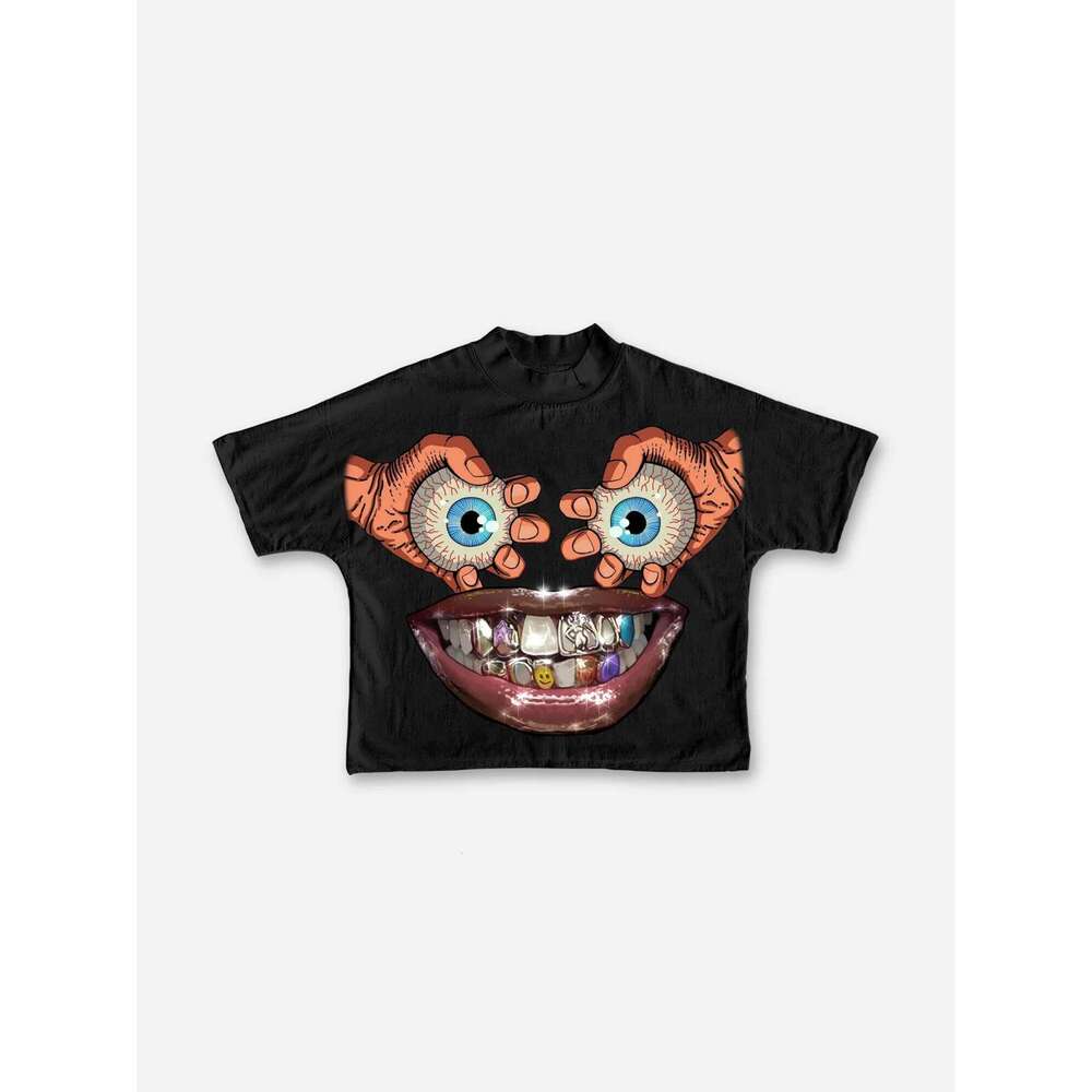 Harajuku Letter Pattern Y2K Style Top Men's Seasonal New Item Suitable for Both Men and Women Casual T-shirt X260209