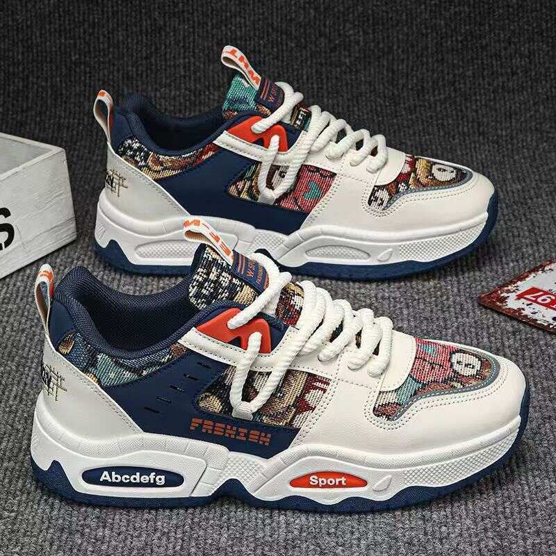 Men's Sneakers Winter 2025 New Thick-Soled Youth Height-Increasing Breathable Versatile Casual Canvas Dad Trendy Shoes