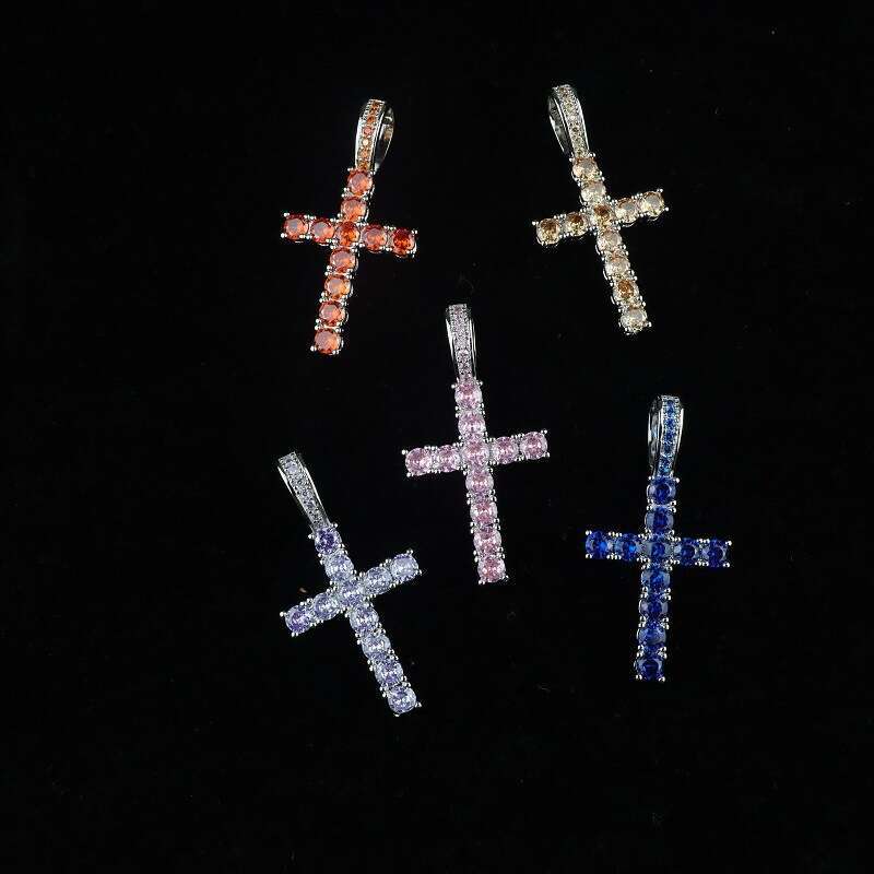 Zircon Cross Necklace Trendy Hip-Hop Versatile Accessory