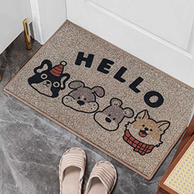 Cartoon cute non-slip strong water-absorbing entrance mat thickened entryway doormat outdoor bedroom quick-dry mat S260207