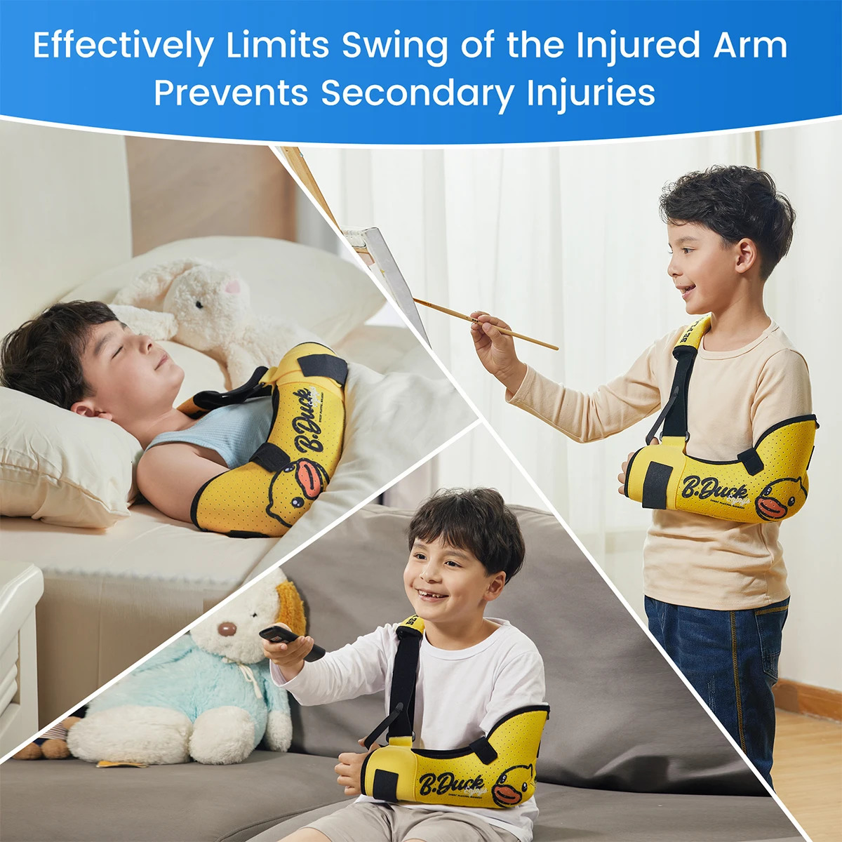 VELPEAU Kids Arm Sling Sponge Filled n Shoulder Immobilizer with Waist Strap Support Brace for Children Boys Girls 260202