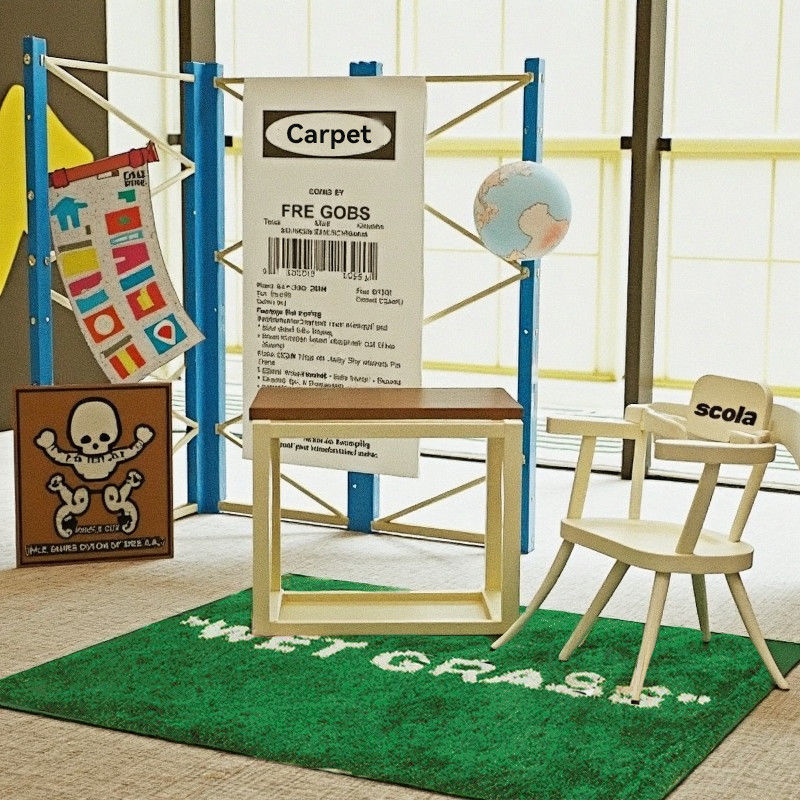 WET GRASS Rug Green Grass Classic Handmade Flocked Large Carpet Hypebeast Decor Parlor Bedroom Playroom Artistic Premium Floor Mat