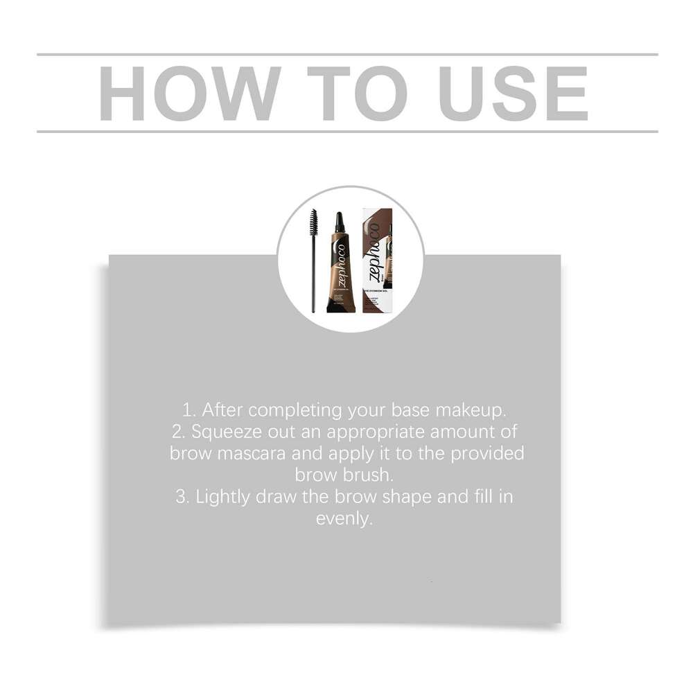Zephoco Anti-Smudge Tinted Eyebrow Cream Brown Smooth Paste Velvet Mist Feel Easy to Apply Create Natural Wild Eyebrows