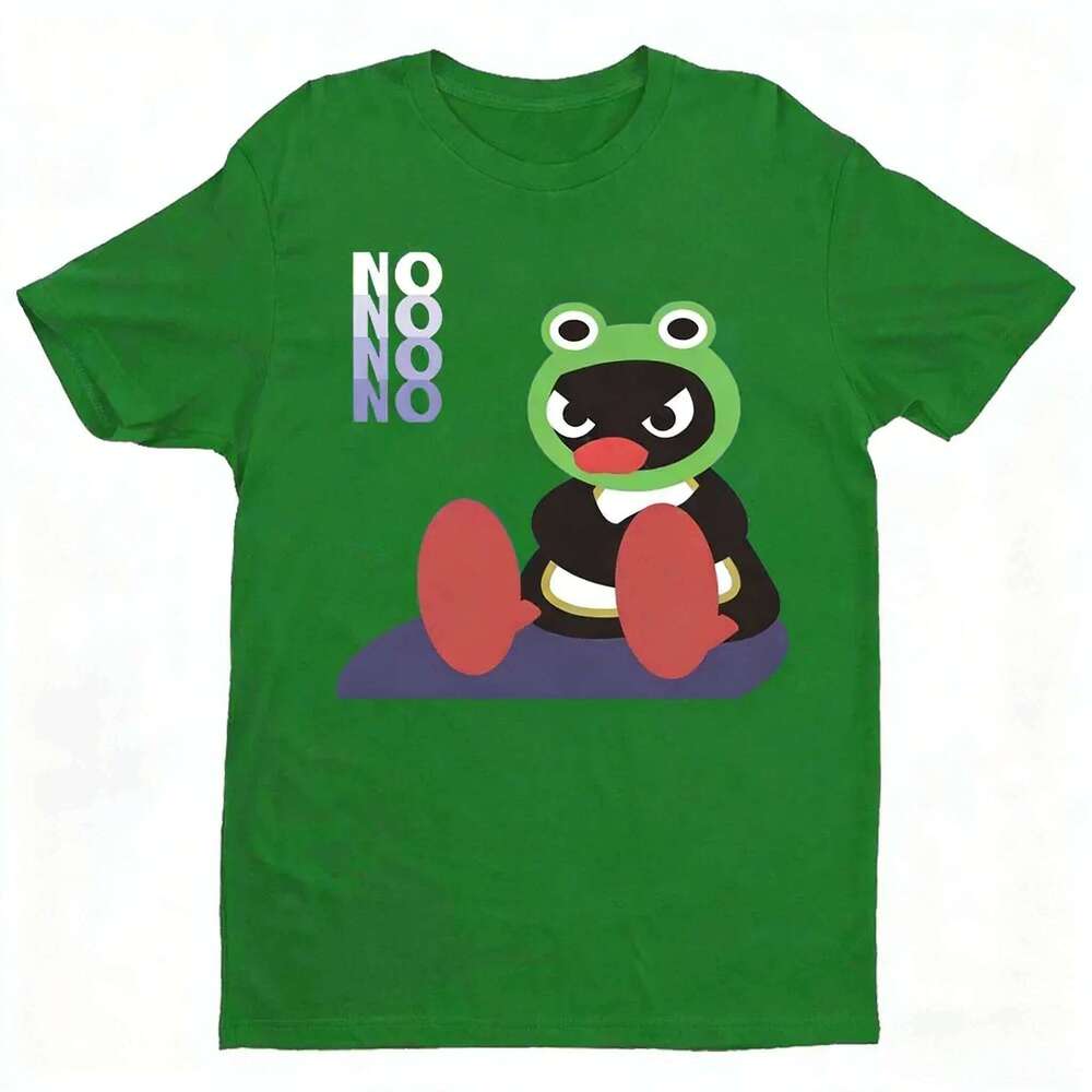 Cute Frog Head Cover Pingu NONONO Tshirt Funny Cartoon Printed Women Men Summer Daily Life Casual Crewneck Cotton Short Sleeve X260209