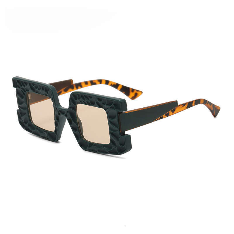 Sunglasses Bold Textured Square Frame UV Protection Trendy Eyewear Perfect for Street Style & Holiday Looks