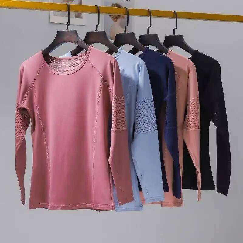 Women's Long-Sleeve Yoga Clothing, Breathable Quick-Dry Fitness Wear, Slimming Running Pilates Sports T-Shirt, Training Apparel 26Y0209