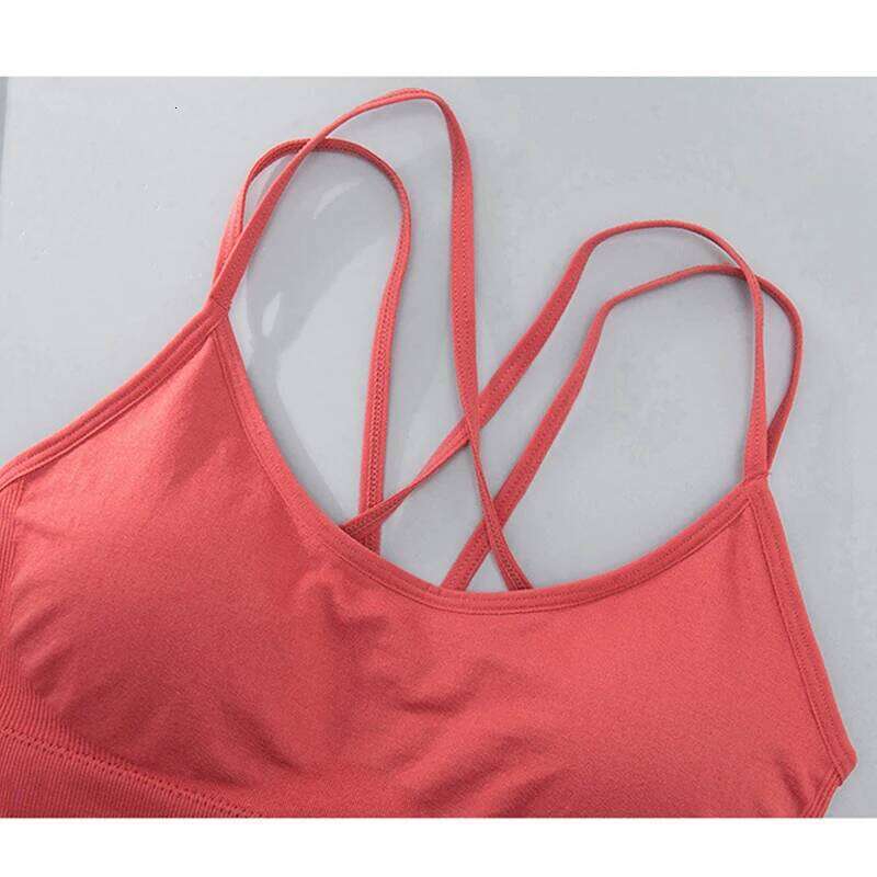 Wirefree Bra Women's Sexy Shockproof Fitness Crisscross Brassiere Training Sports Running Yoga Tank Tops Sportswear 26Y0209