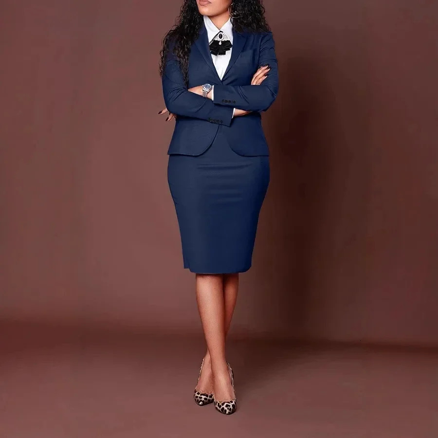 BWQ Womens Set Full Sleeve Button Blazer Skirts Suit Winter Casual Streetwear Two 2 Piece Set Africa OL Work Outfits 260208
