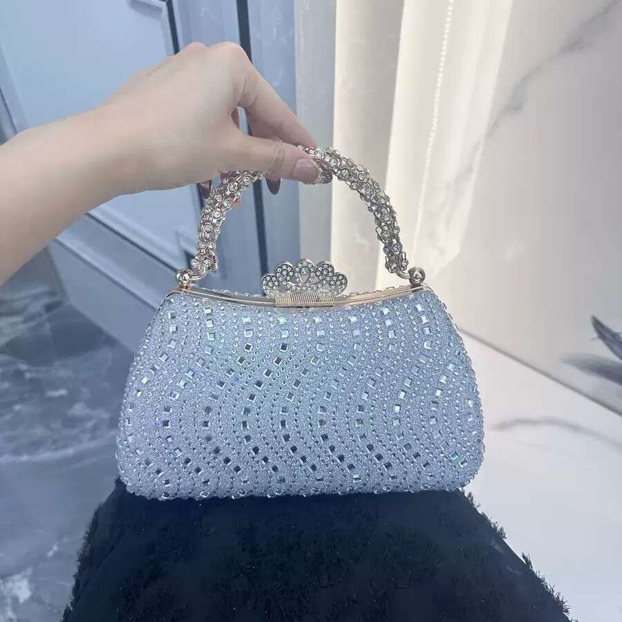 New High End Socialite Evening Women S Light Luxury Diamond Studded Bag Fashionable Versatile Handbag
