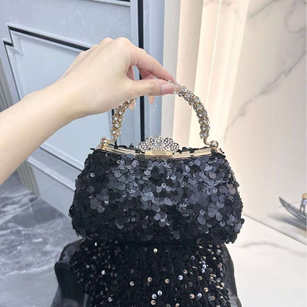 Hot Selling European And American Wedding High End Light Luxury Sequin Beaded Handbag Foreign Trade Dress Party Handmade Evening Bag