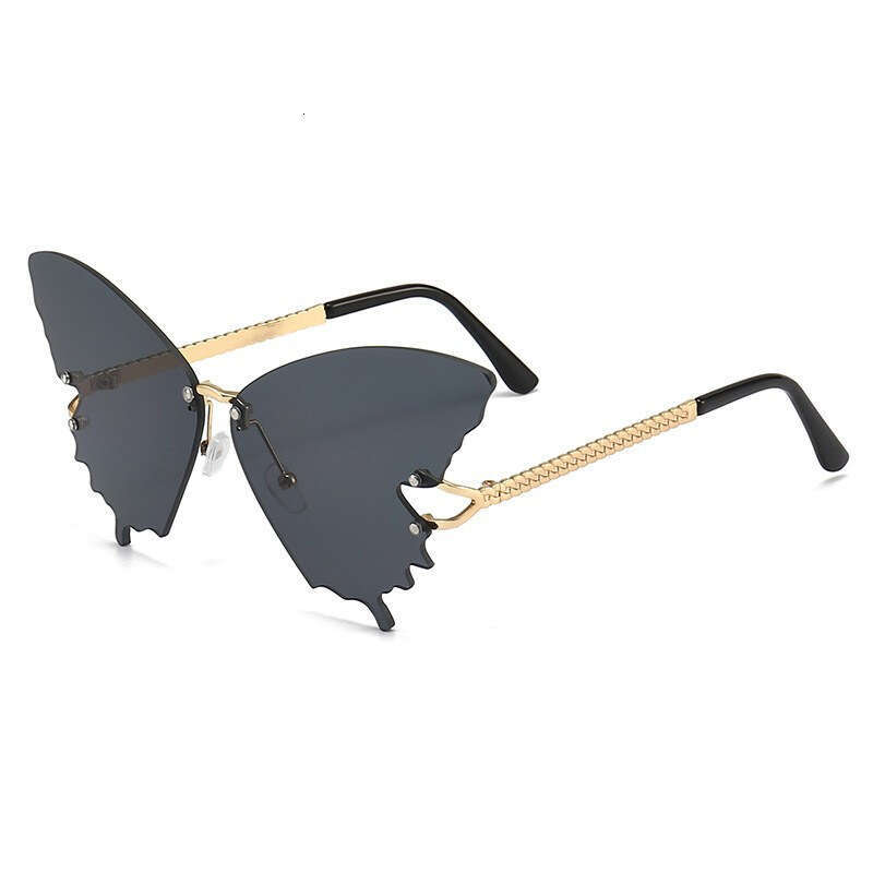 Sunglasses Frameless Butterfly Shape Gradient Multicolor Stylish Eyewear UV Protection Perfect as Party & Vacation Photo Props
