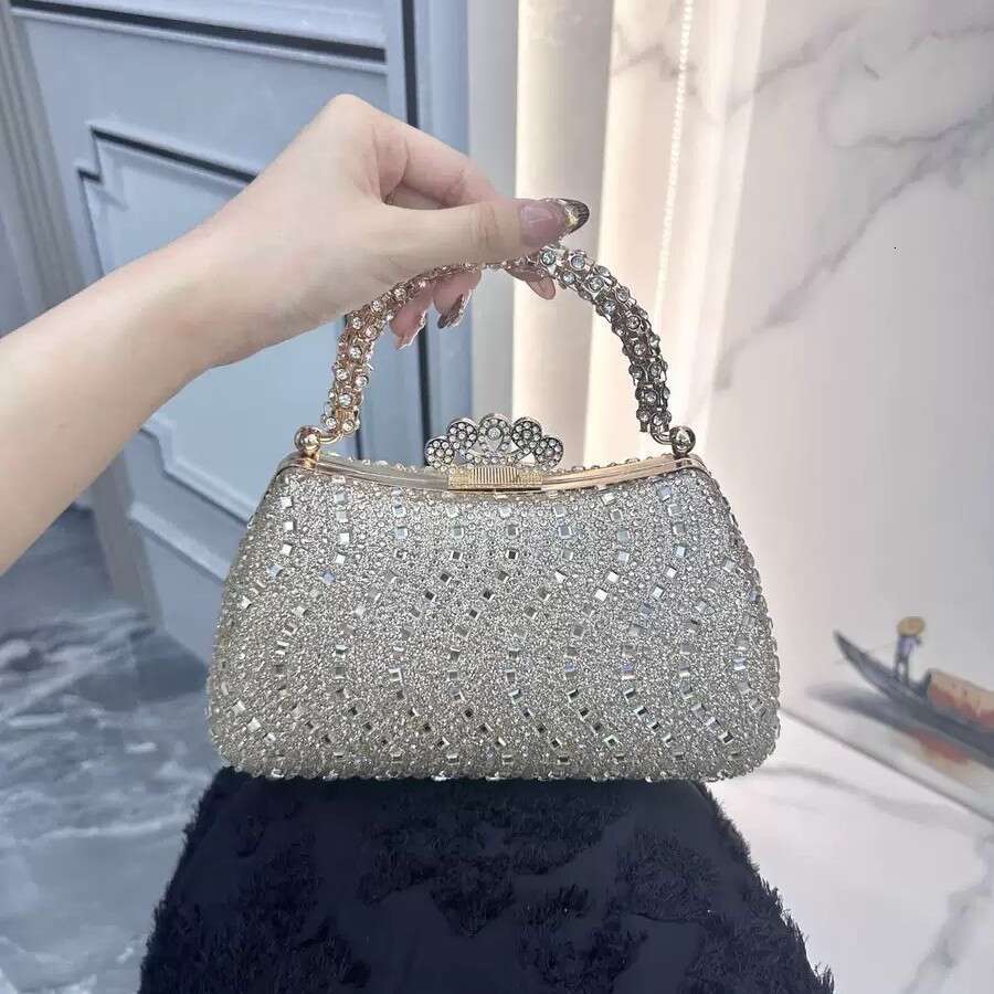 New High End Socialite Evening Women S Light Luxury Diamond Studded Bag Fashionable Versatile Handbag