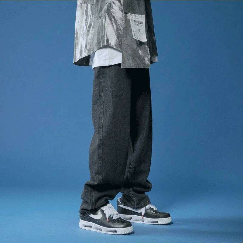 Men's Large Denim Pants Teenage Boys' Pants Loose Denim Pants Men's Fashion Trend Street Korean Style