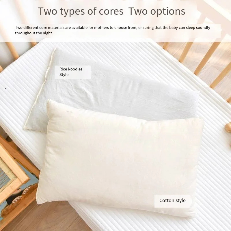 4025cm born Baby Pure Cotton Pillow Baby Kindergarten Childrens Nap Breathable Buckwheat Pillow Removable Pillowcase 260124