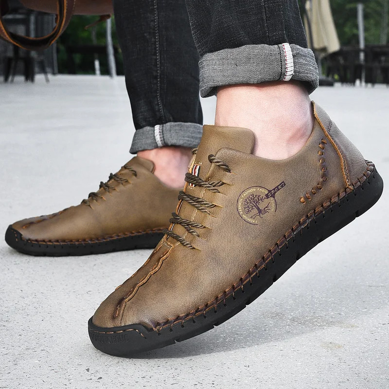 Handmade Leather Casual Men Shoes n Sneakers Man Comfortable Loafers Moccasins Driving Shoe 260126