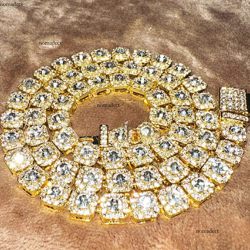 necklace moissanite chain 10mm Width Bling Big Dia Chain Sterling Sier Vvs Moissanite Hip Hop Jewelry Iced Out Cuban Link d9