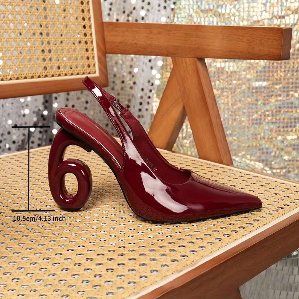 New Fashion Spring Summer High Heels For Women Unique Heel Dign Comfortable Open Toe Flat With Pointed Toe And Open Back Stylish Women S Sandals Women