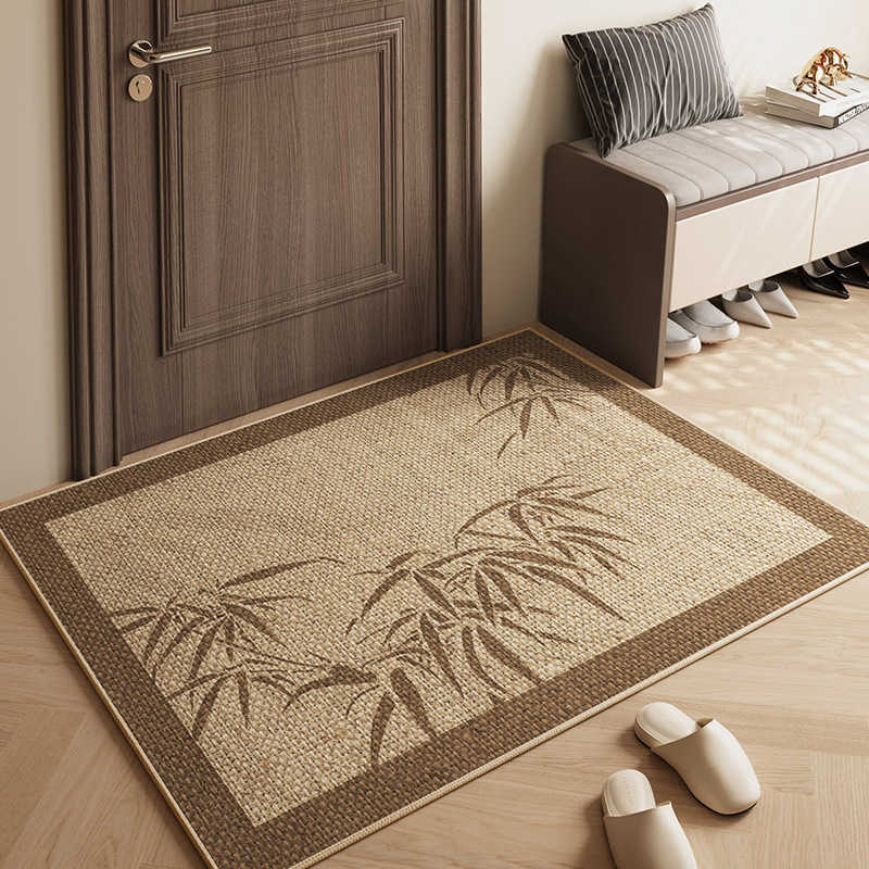 Minimally designed linen floor mat with quick drying and anti slip properties suitable for indoor use Entrance mat entryway foot rubbing carpet S26020